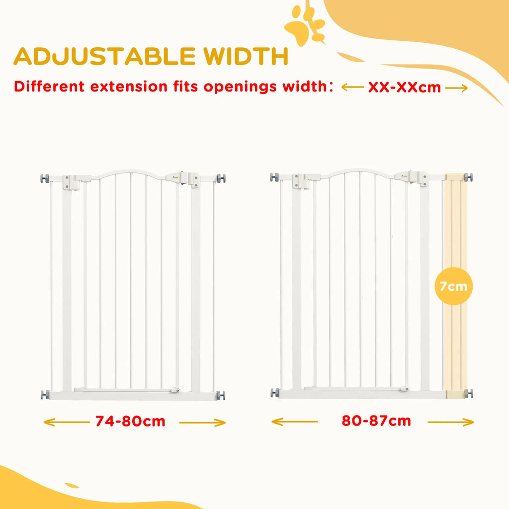 Extra Tall Dog Gate with Door Pressure Fit Auto Close Double Locking for
