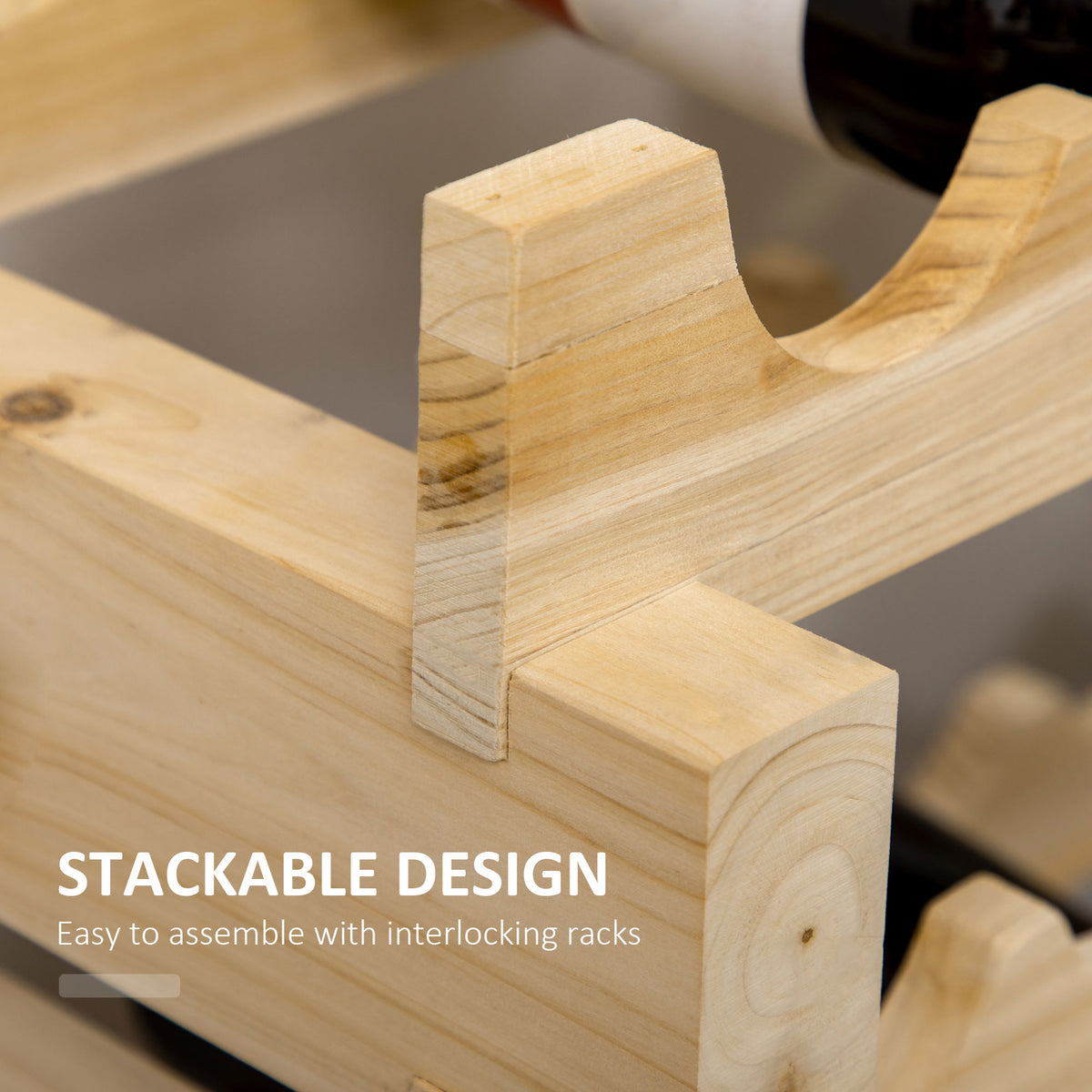 Stackable Wine Rack Modular Storage Shelves 72 Bottle Holder Freestanding - Image 8