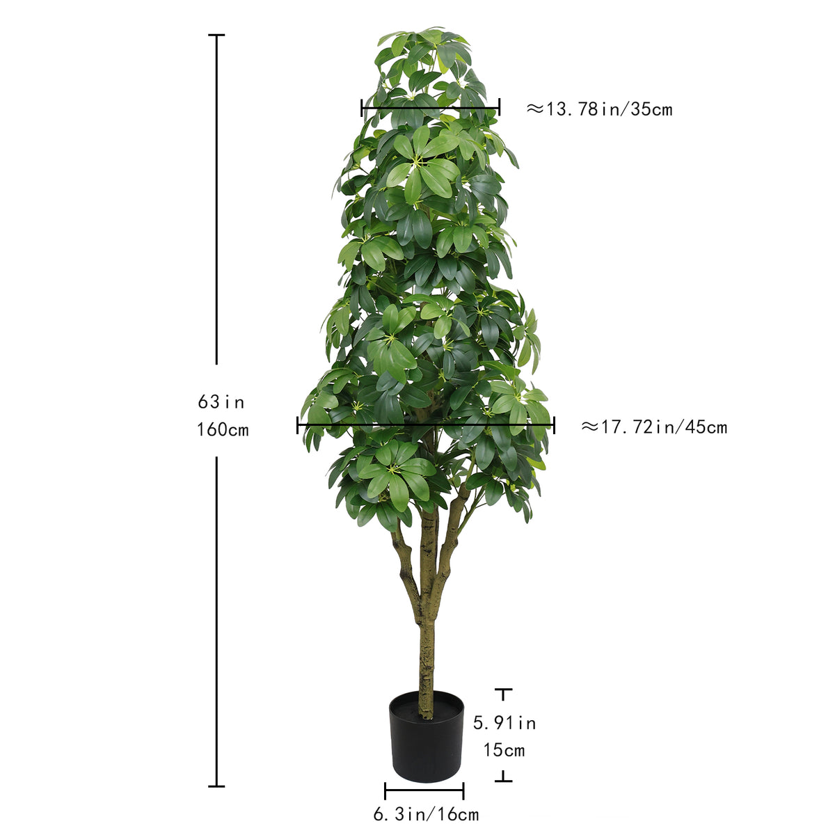 5.2FT Artificial Tree Realistic Faux Tree Suitable for Indoor and Outdoor