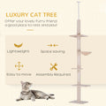 8.5ft Cat Climbing Tree 5 Tier Kitty Activity Center with Scratching Post Beige