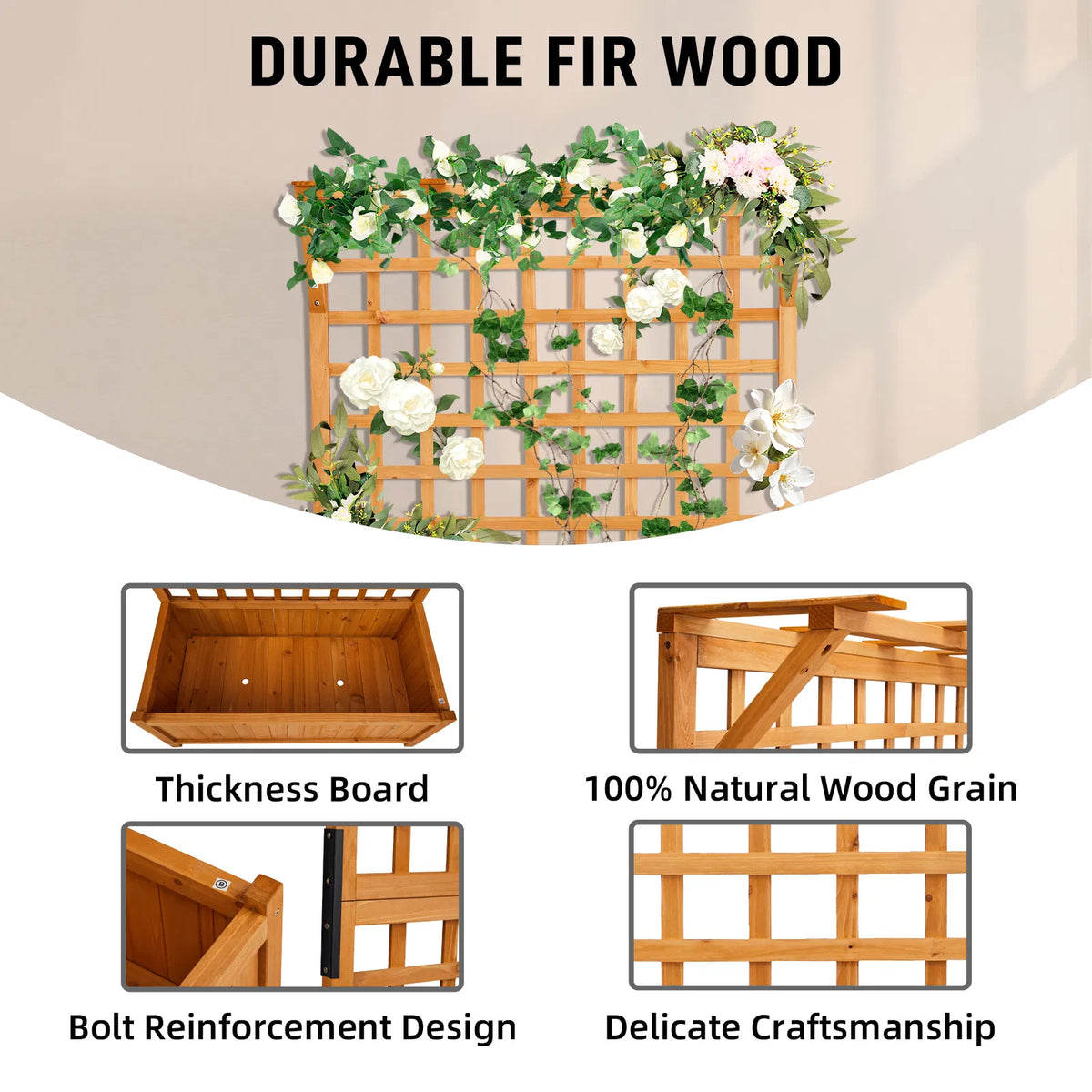 Garden Bed With Trellis 72 Inch Height Metal Planter Box