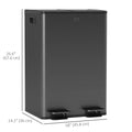 Dual Garbage Bin Soft Close Trash Can with Foot Pedal 2 x 28 Liter Garbage