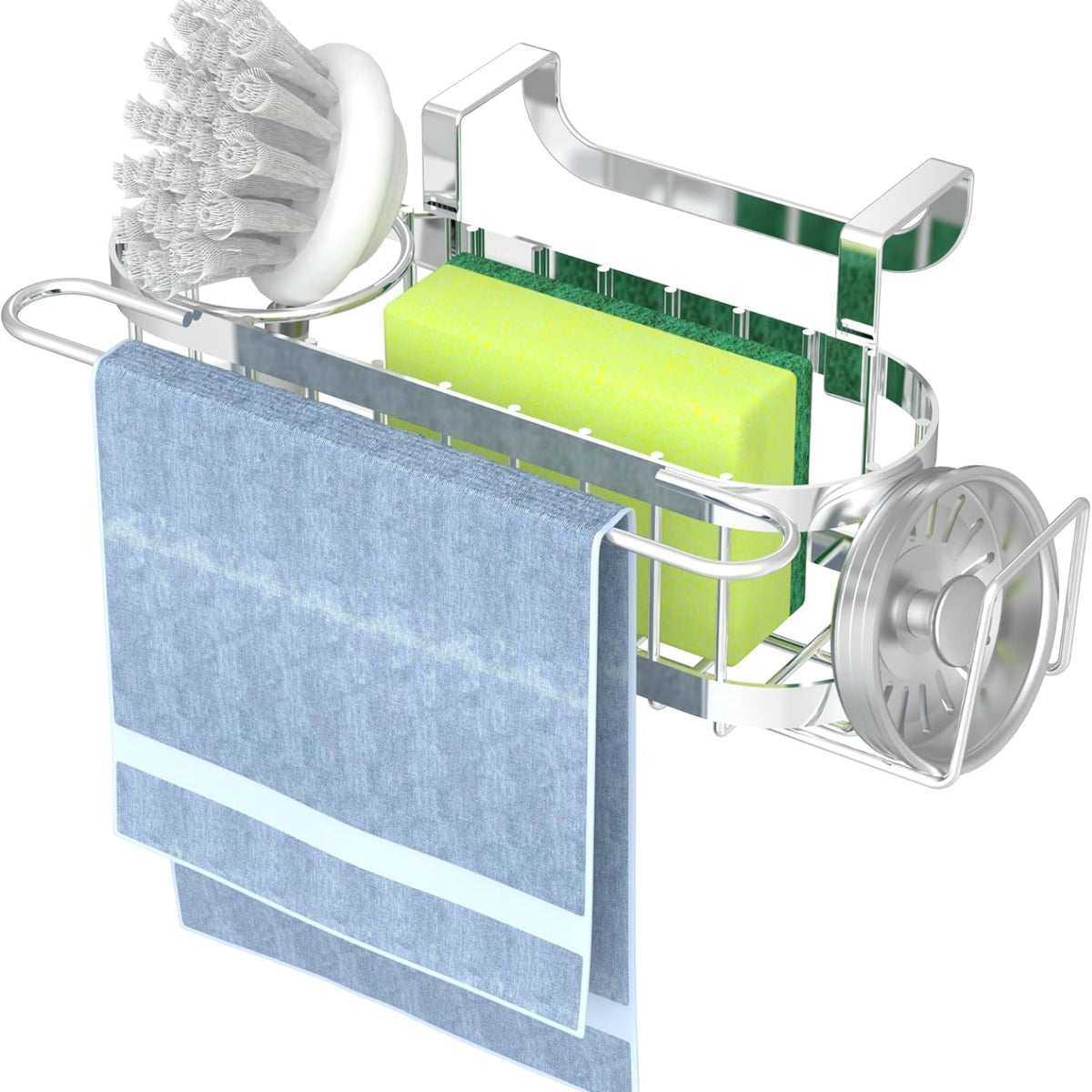 kitchen sink caddy sponge holder dimensions and features