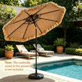 10ft Double Tier Hawaiian Tiki Patio Umbrella with Push Button 30 Tilt & Crank