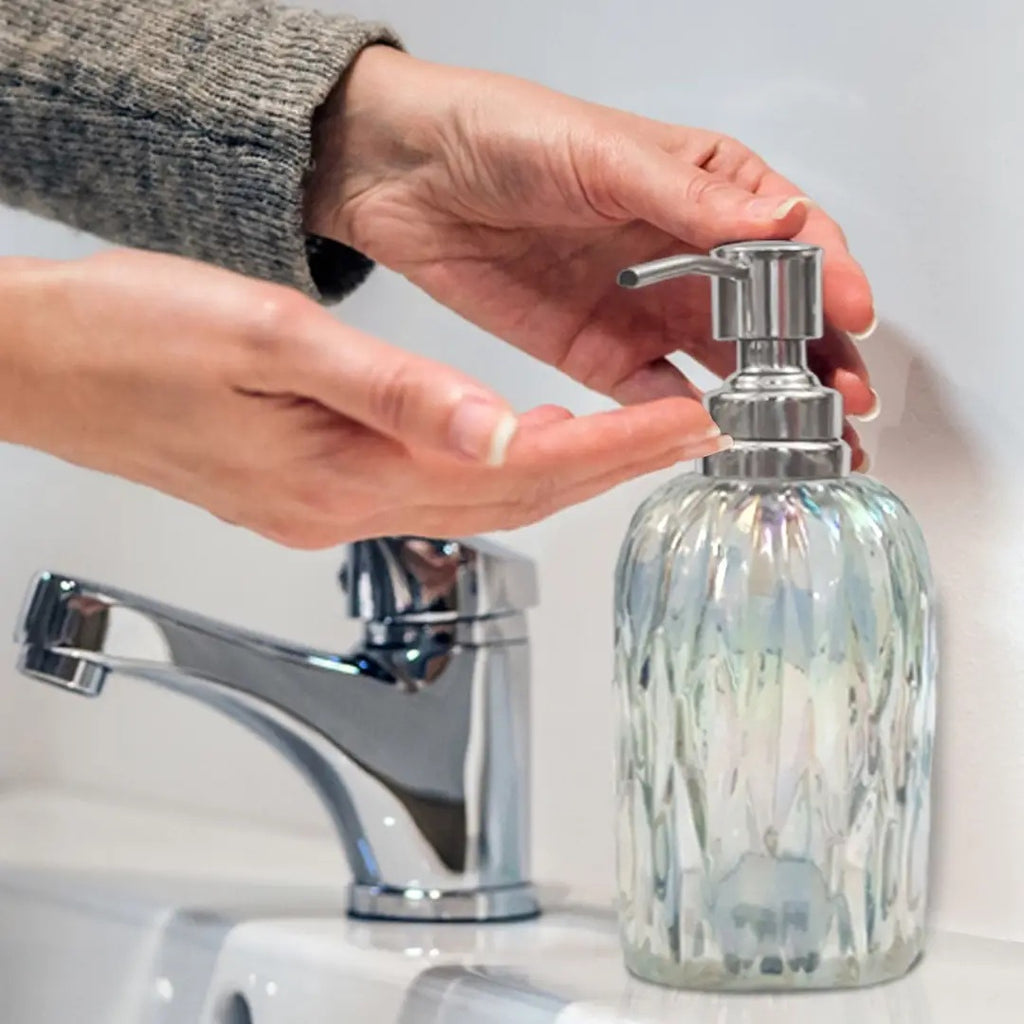 Glass Liquid Soap Dispenser Pump Bottle Bathroom Vanity Kitchen Sink Holds - Image 4
