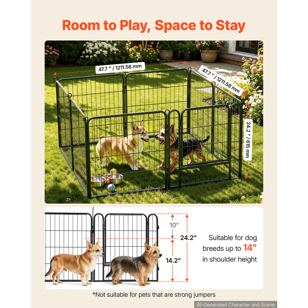 dog playpen 24 inch panels packaging and components