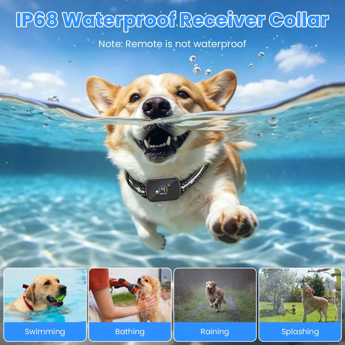 2 in 1 Dog Shock and Bark Collar Dog Training Collar with Remote 1/2/3 - Image 5