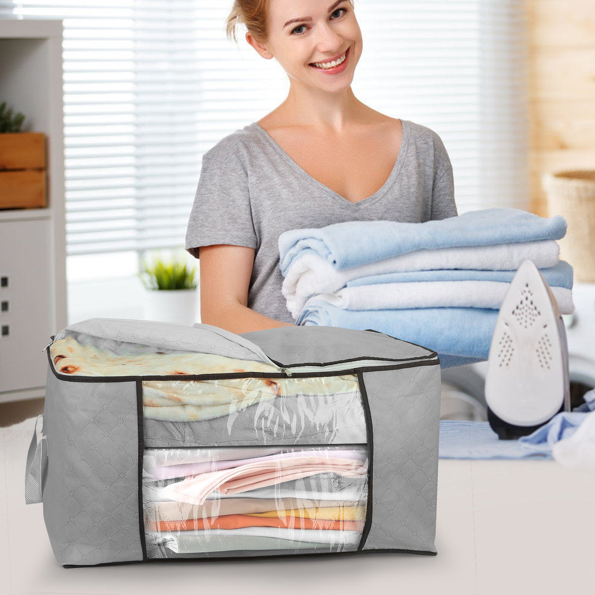 2pcs clothes storage bag for product angle 10