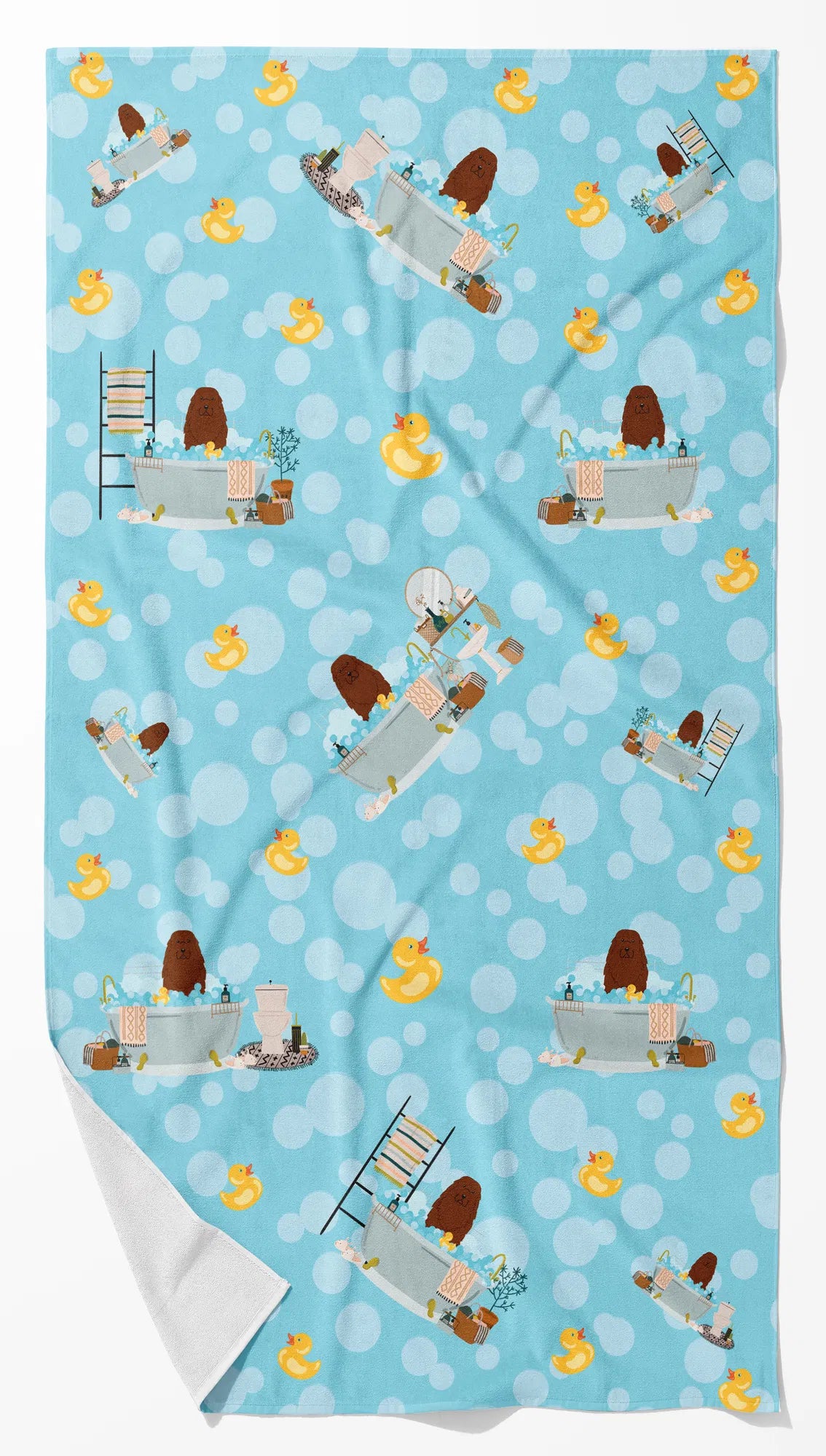 Caucasian Shepherd Dog In Bathtub Bath Towel Large Oversized Plush Fitness