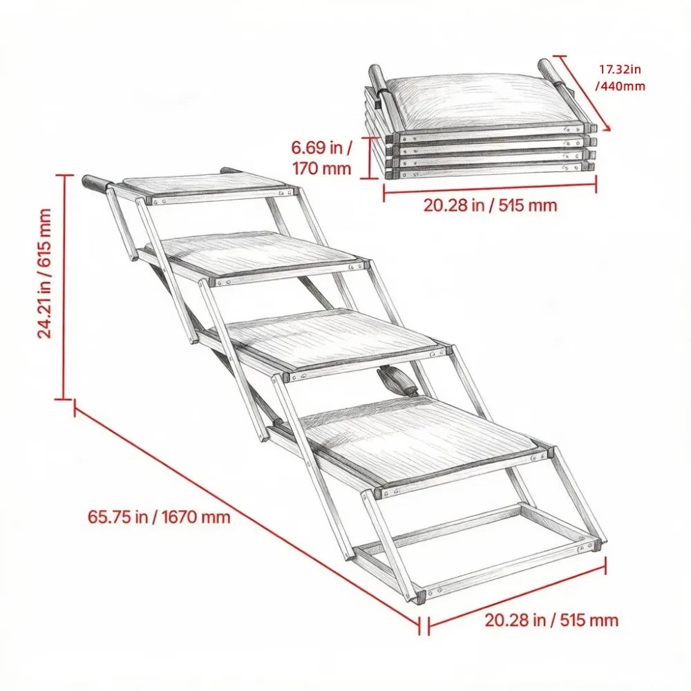 Pet Stairs with Adjustable Height for Outdoor - Image 5