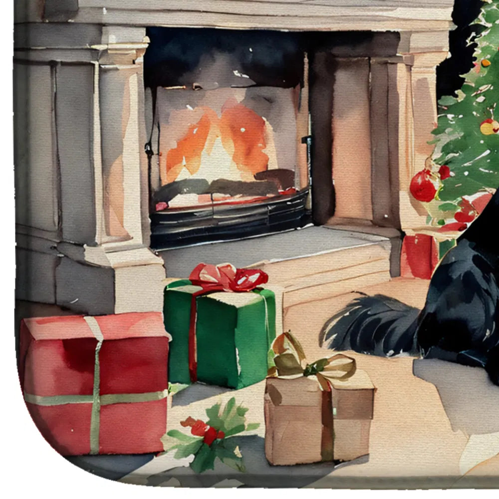 Flat Coated Retriever Cozy Christmas Dish Drying Mat Absorbent Dish Drying Mat - Image 4