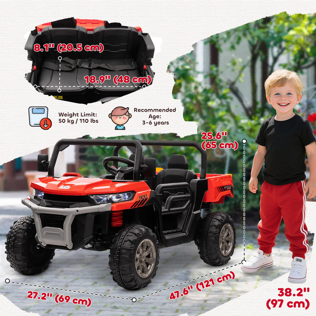 12V Ride on Car with Electric Bucket Two Seater Shovel Remote Control