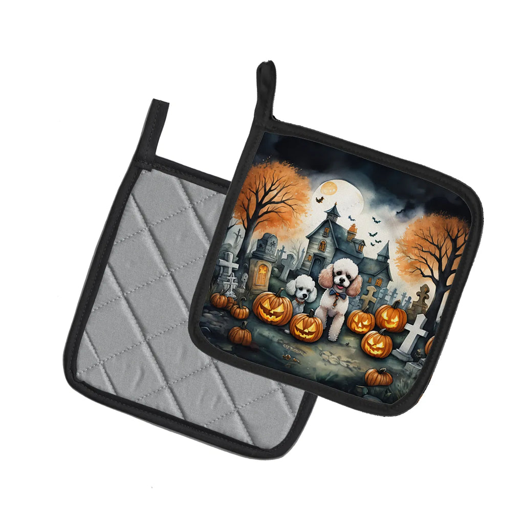 Poodle Spooky Halloween Pair of Pot Holders Kitchen Heat Resistant Pot Holders - Image 5