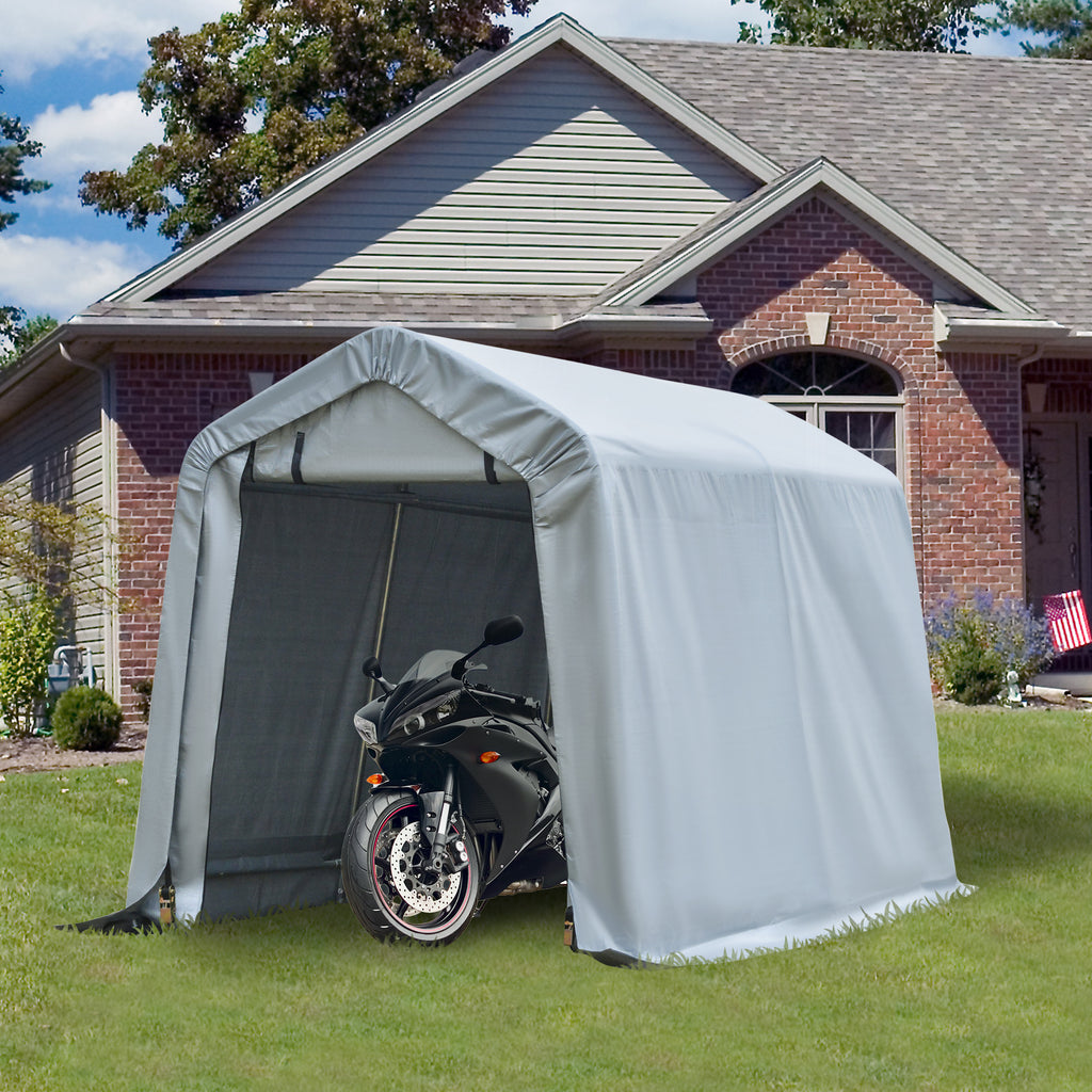 6 x 8 Carport Portable Garage Heavy Duty Storage Tent Patio Storage Shelter - Image 5