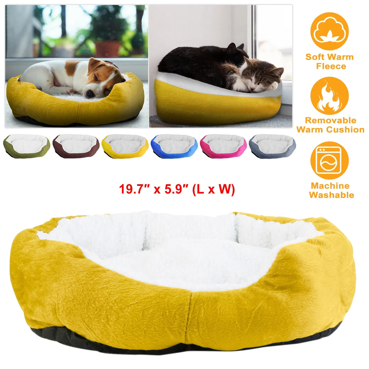 Pet Dog Bed Soft Warm Fleece Puppy Cat Bed Dog Cozy Nest Sofa Bed Cushion For S/M Dog - Image 5