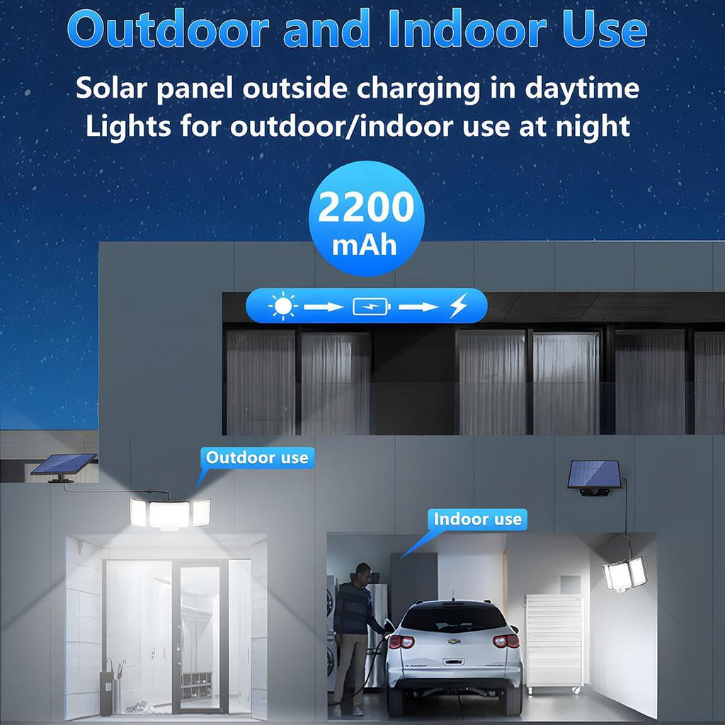 1 Pack Outdoor Solar Light 348 LED Motion Sensor Light With Remote Control