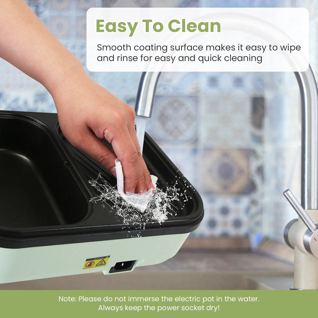 Electric Hot Pot with Grill 2 in 1 Hot Pot and Frying Pan Portable Non Stick - Image 4