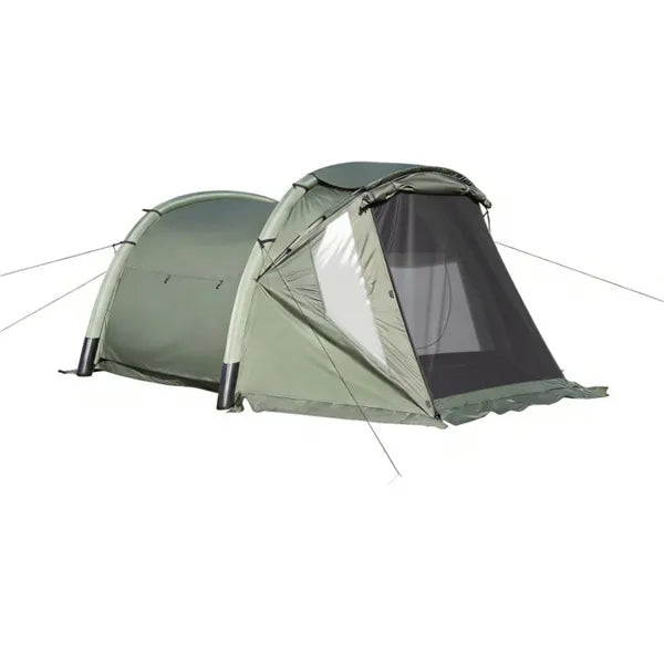 inflatable family glamping tent with packaging and components