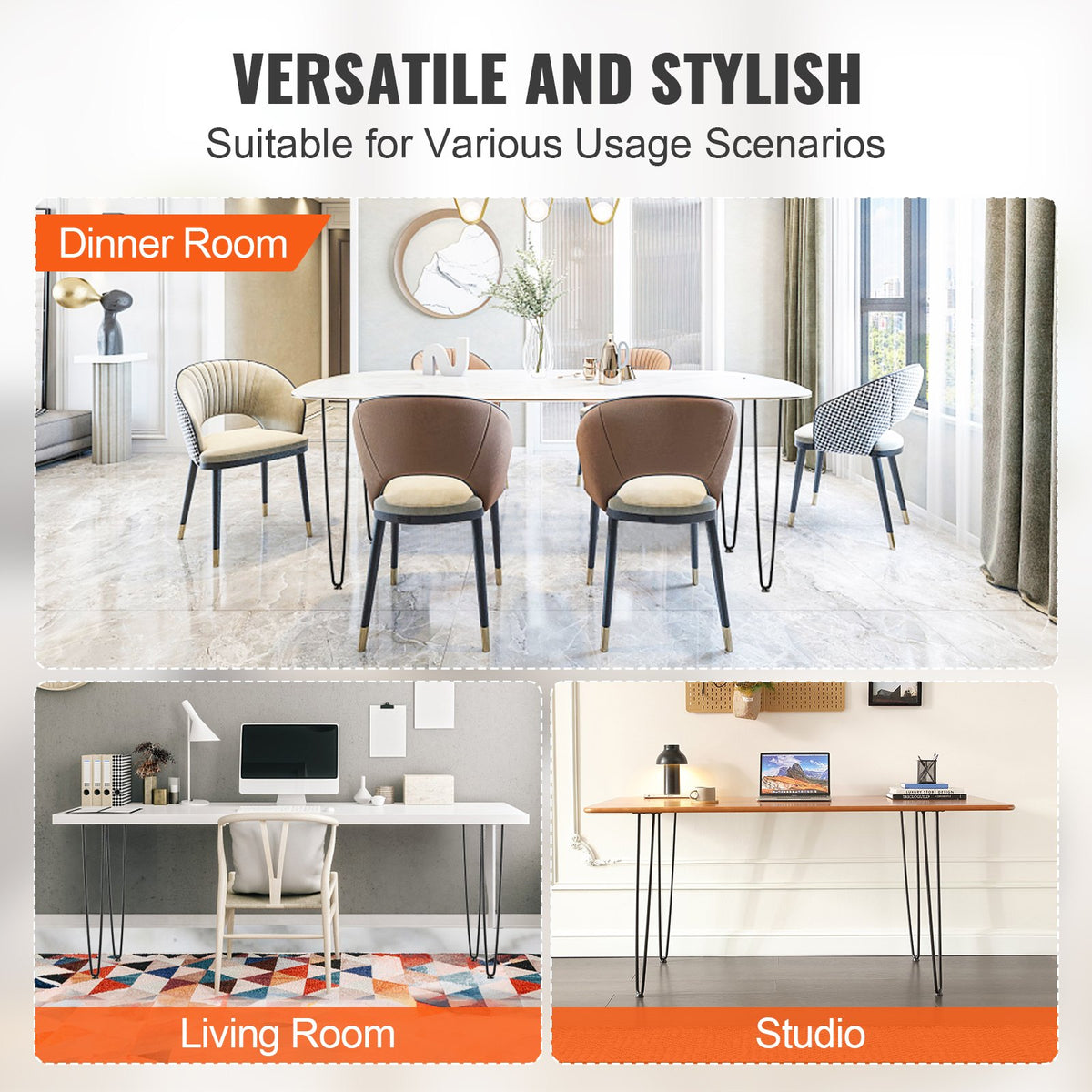 28' Hairpin Furniture Legs Metal Home DIY Projects For Nightstand Coffee - Image 5