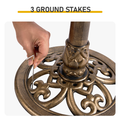 50x36x81cm Antique Bronze Resin Bird Bath With Shell Edge & 1.4W Solar Fountain