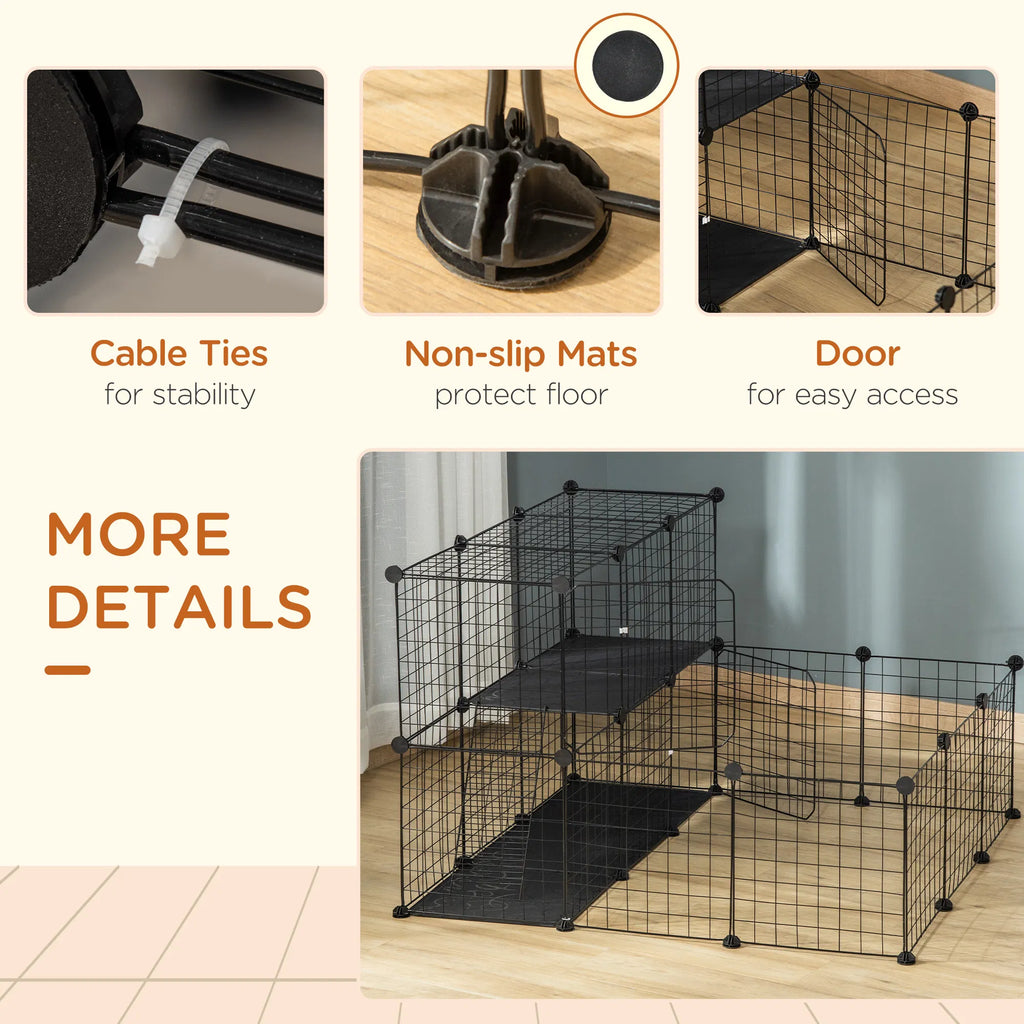 Small Animal Cage Rabbit Cage with Door Guinea Pig Playpen Small Animal Fence - Image 2