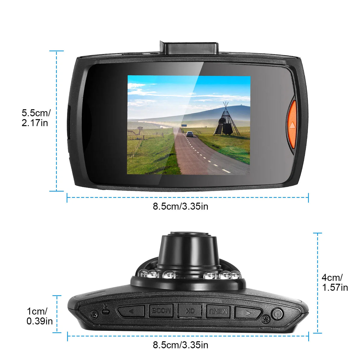 1080P HD Car Dash Cam 90° Wide Angle Dash Camera with Night Vision 6 IR