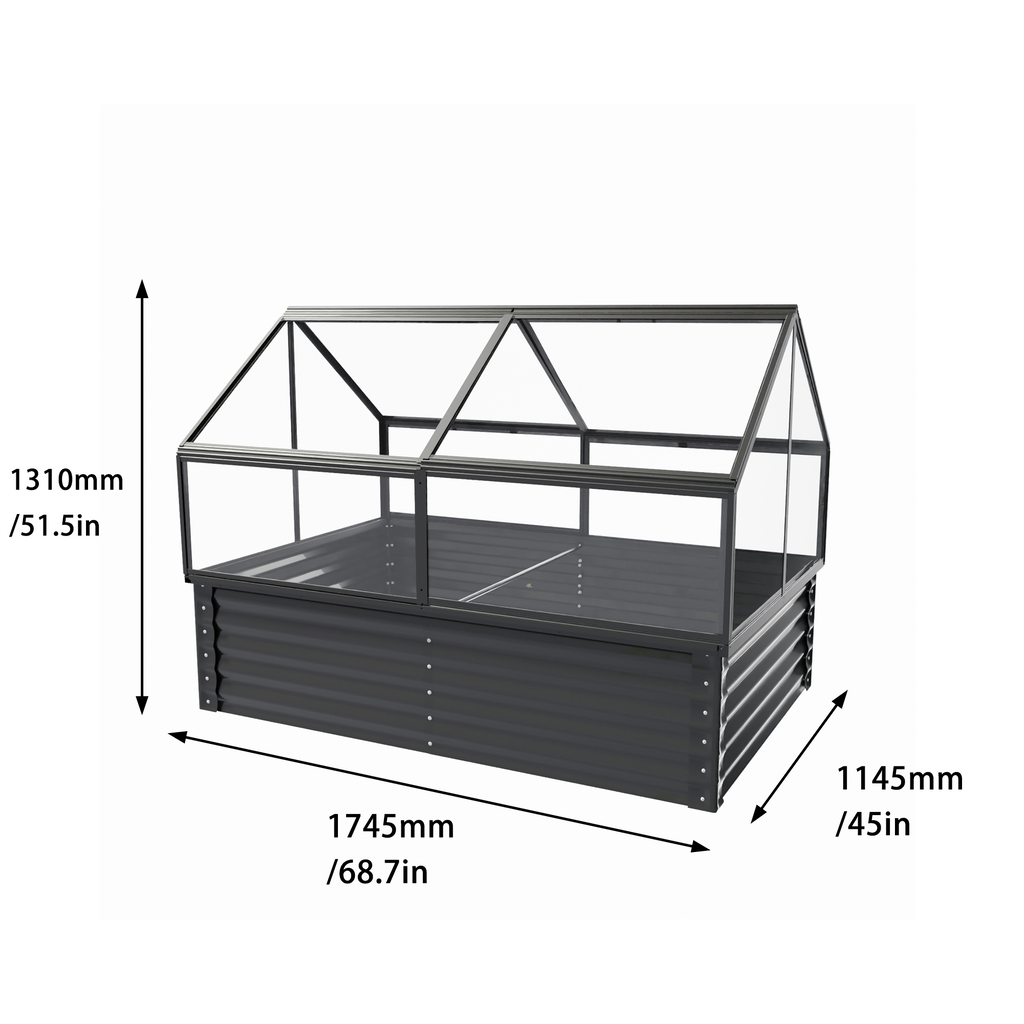 Large Greenhouse with Raised Garden Bed