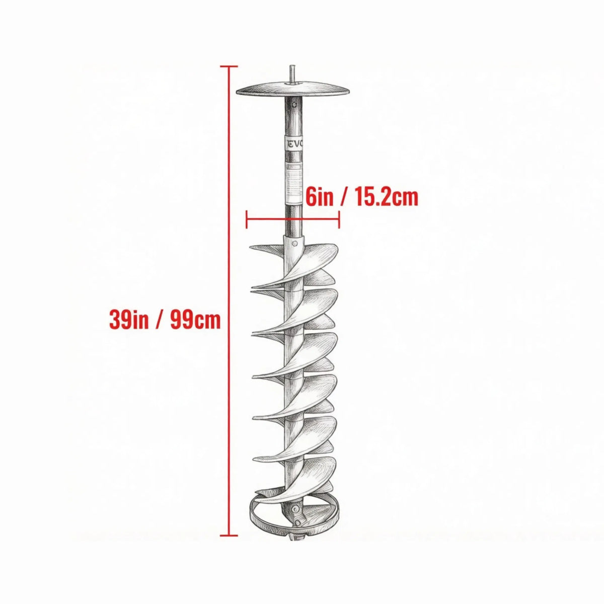 Nylon Ice Auger Drill Bit with Extension Rod & Drill Adapter for Ice Fishing - Image 3