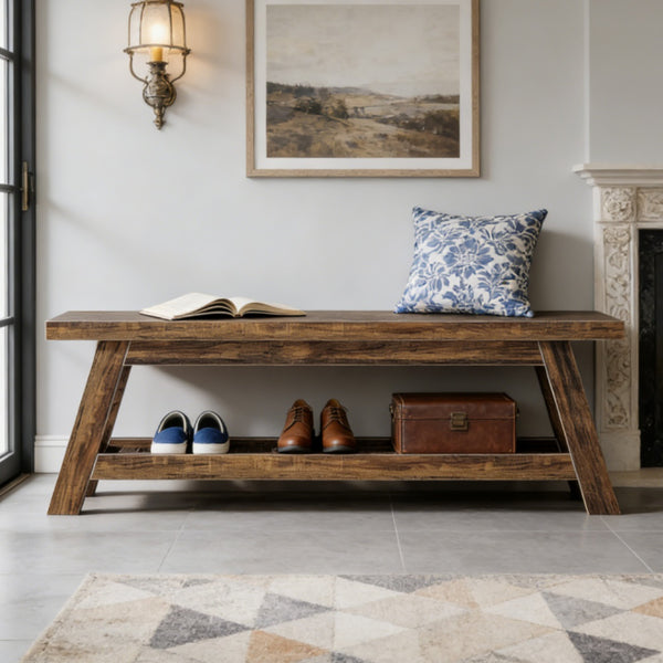 Solid Entryway Storage Bench