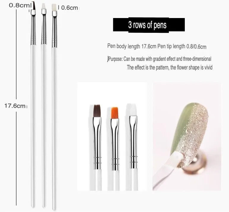 20PCS/Set Nail Art Design Dotting Painting Drawing Polish Brush Pen Tools UV Gel - Image 4