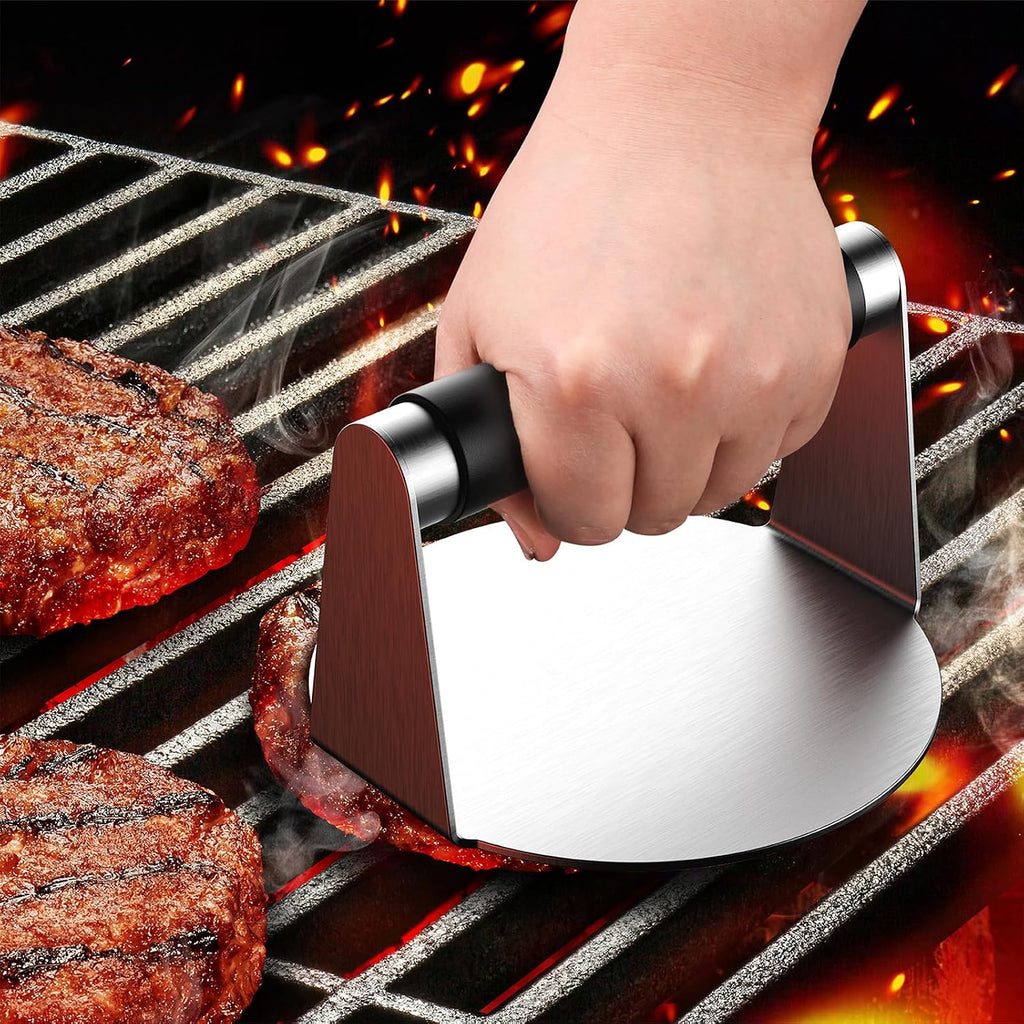 Smash Burger Press Stainless Steel Hamburger Smasher For Griddle 5.5 Inch - Image 3