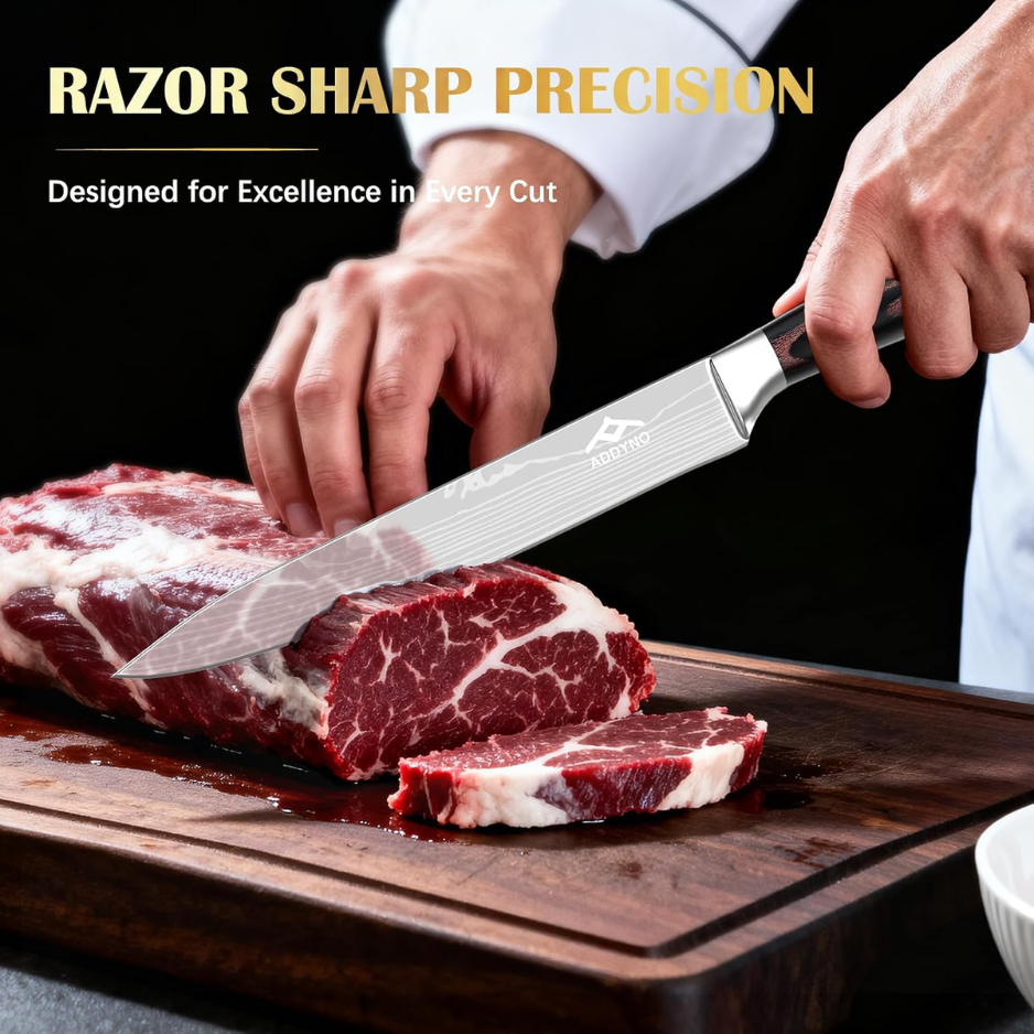 2 Piece Japanese High Carbon Stainless Steel Knife Set 8 Chef & 4 Paring Knives - Image 5