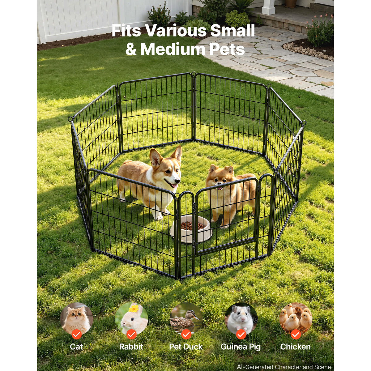 dog playpen 24 inch panels in use lifestyle
