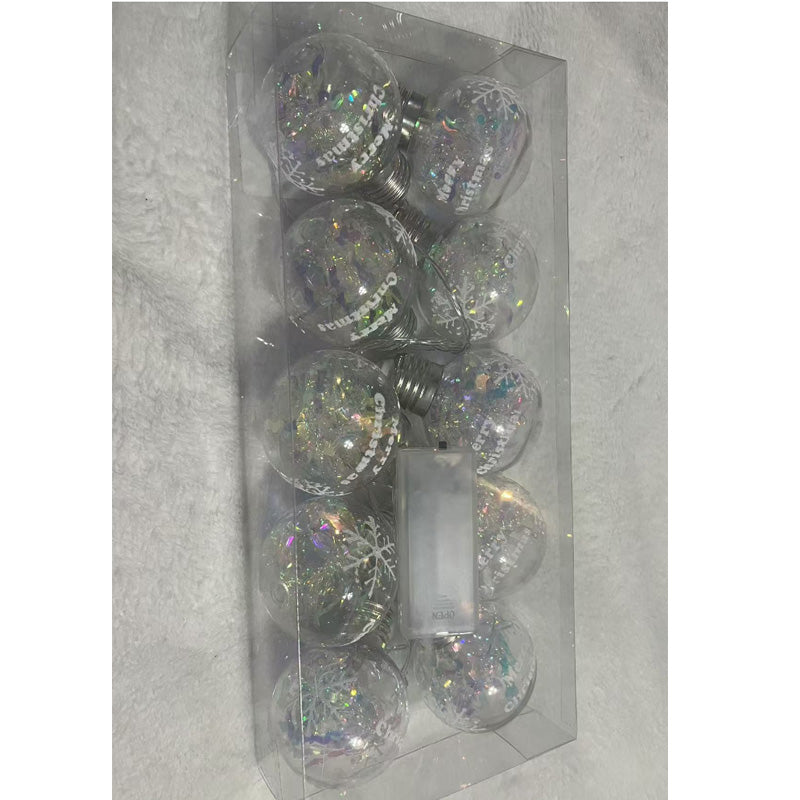 Letter Snowflake 10 LED Globe String Lights 6.5FT Battery Operated Fairy - Image 3