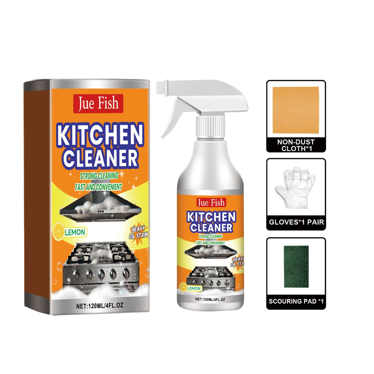 JUE FISH Kitchen Grease Cleaning Kit 120 ml with Tools - Image 5