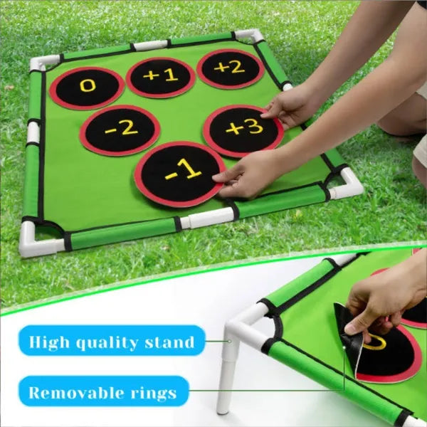 Golf Chipping Game Mat Set With Target Net Indoor Outdoor Practice Game With - Image 2