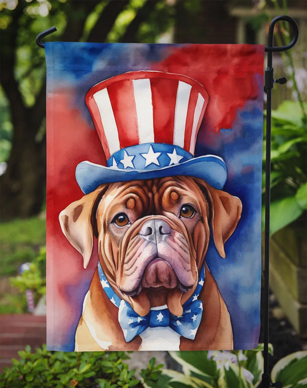 Dogue de Bordeaux Patriotic American Garden Flag Mailbox Flag Decorative Yard
