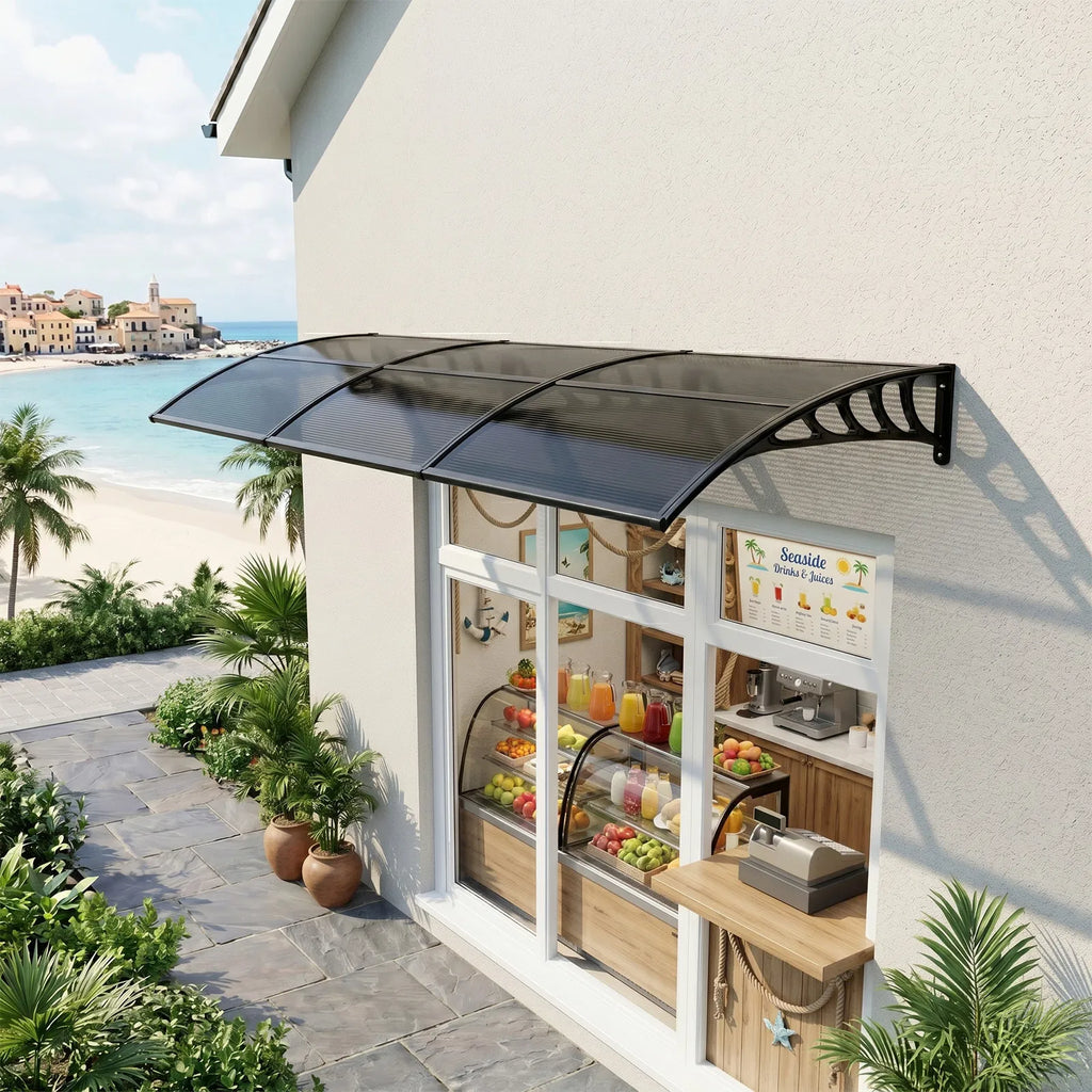 Awning for Door Entrance Window 38x120 Inch Window Canopy Exterior UV Rain - Image 2