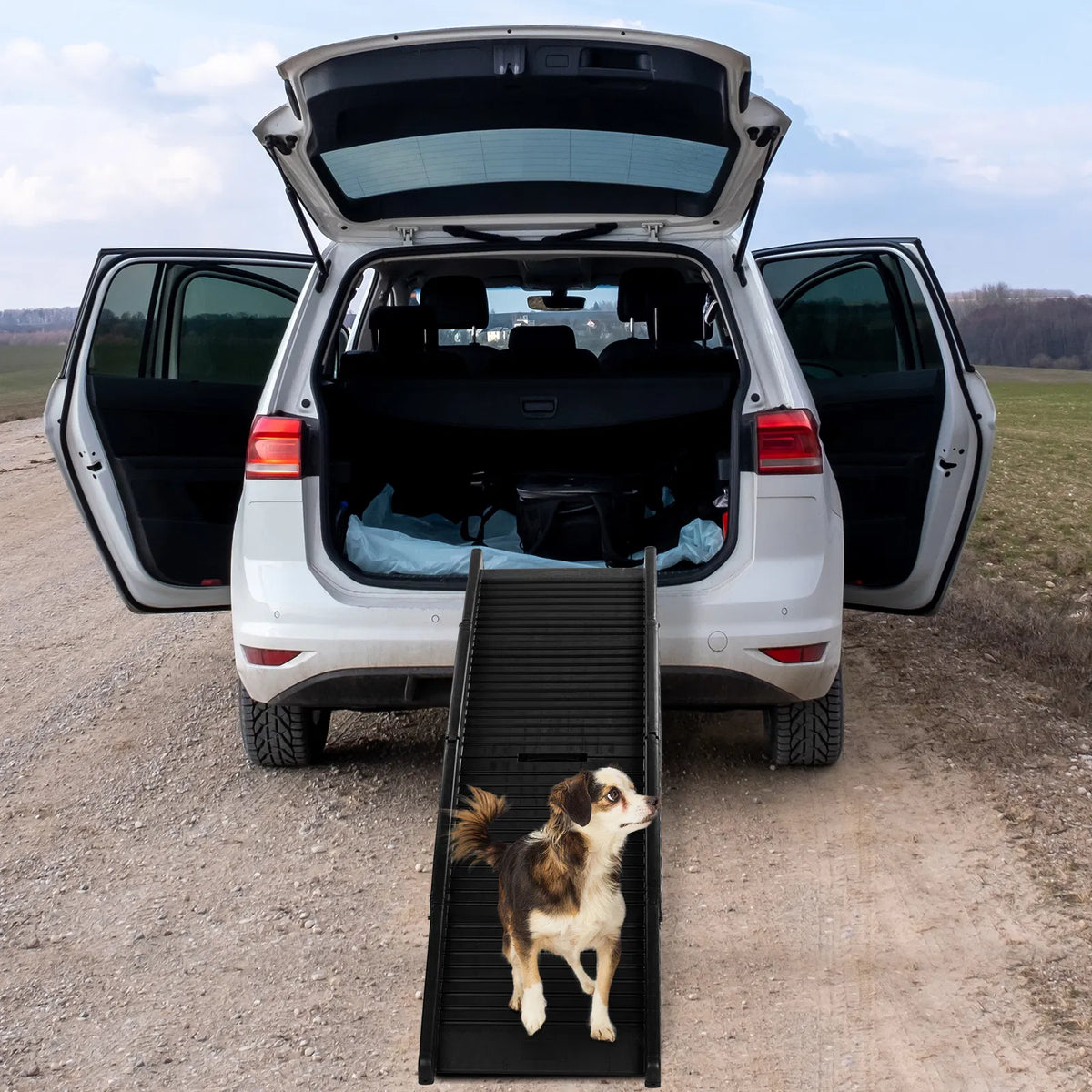 60 inch Nonslip Folding Dog Ramp Tri Fold Portable Lightweight Pet Ramp for - Image 4