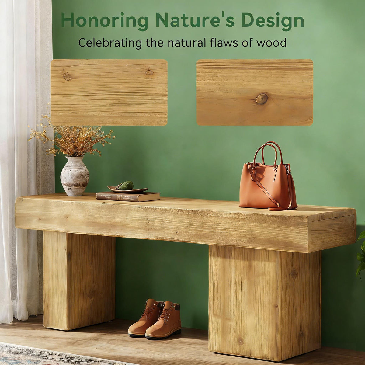 Wood Entryway Storage Bench