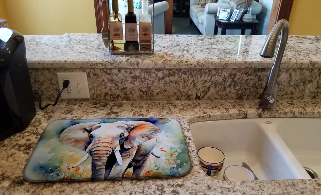 Elephant Dish Drying Mat Absorbent Dish Drying Mat Pad for Kitchen Counter Dish
