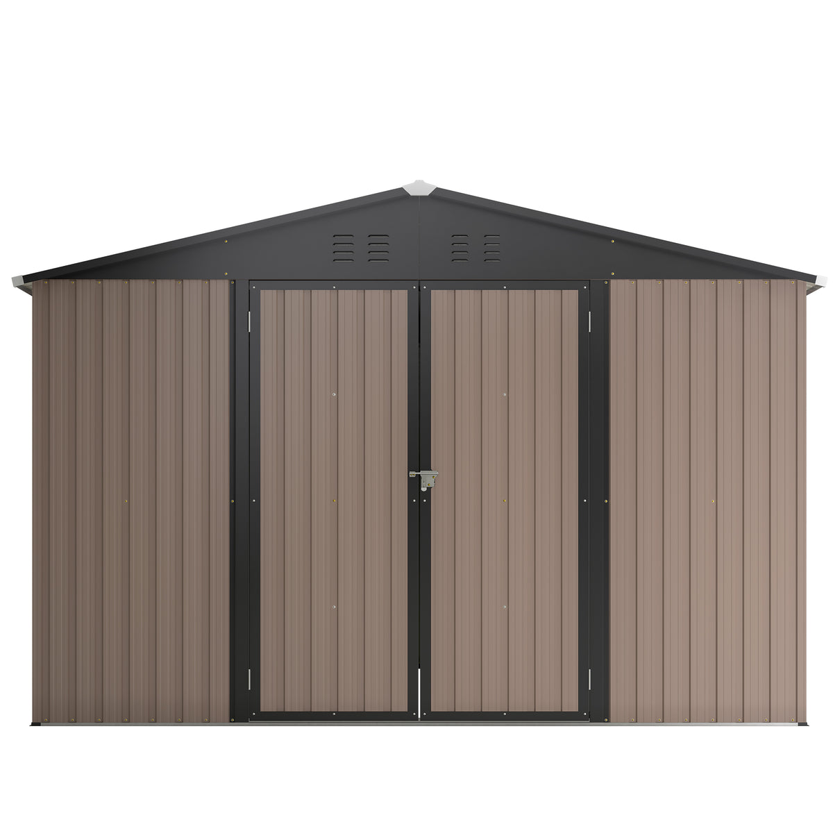 10' x 10' Metal Storage Shed for Ourdoor Steel Yard Shed with Design of - Image 5