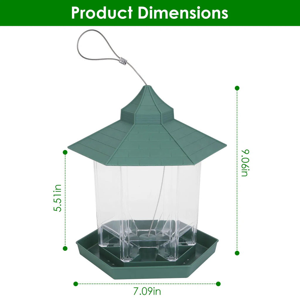 Hanging Gazebo Wild Bird Feeder Outdoor Bird Seed Station with Large Capacity 6 - Image 3