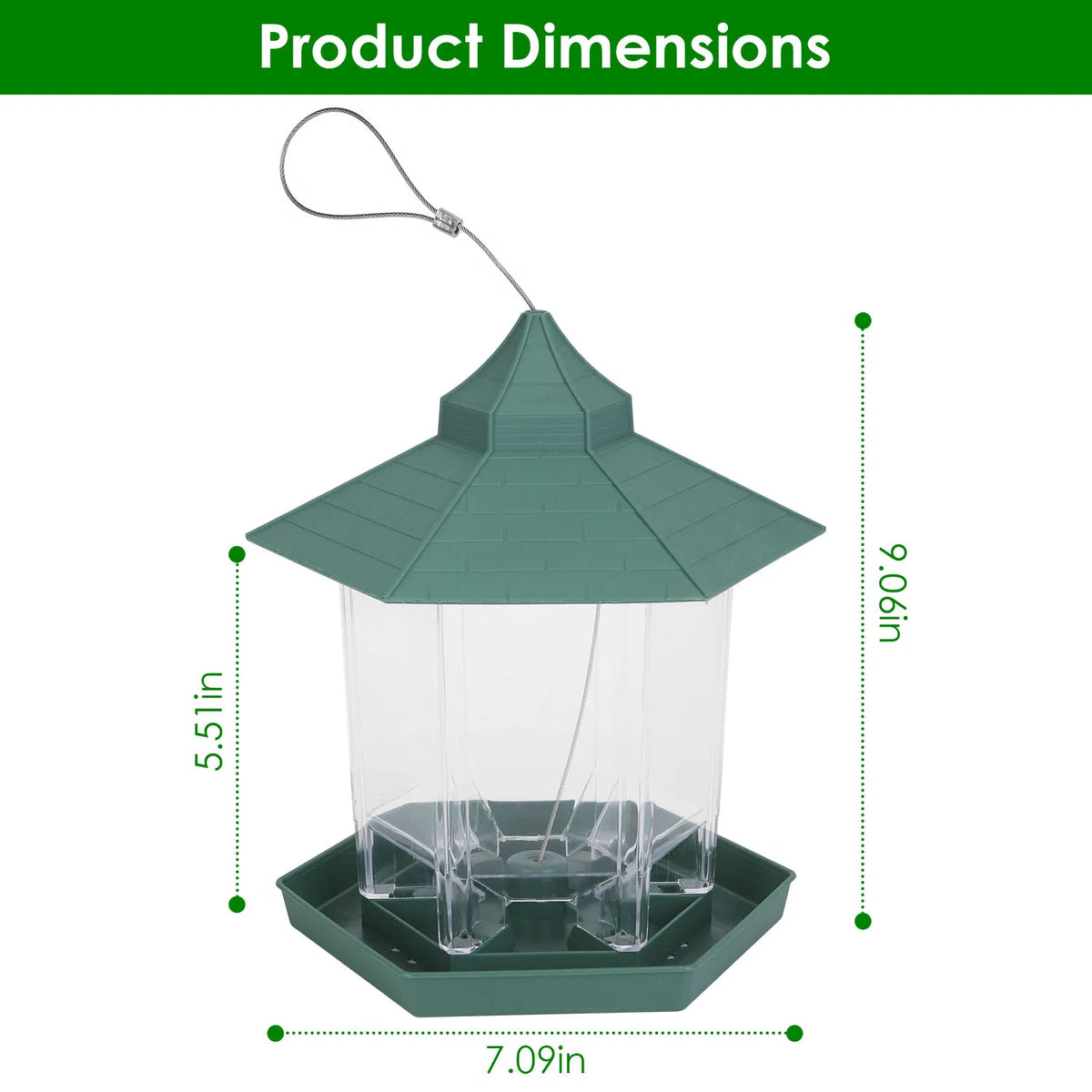 Hanging Gazebo Wild Bird Feeder Outdoor Bird Seed Station with Large Capacity 6 - Image 3