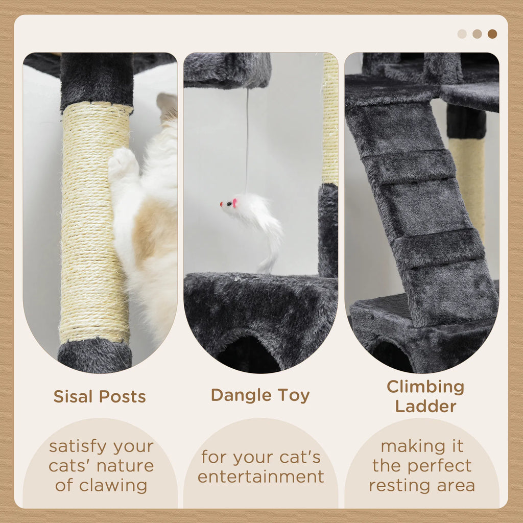 68 inch Multi Level Cat Scratching Tree Kitty Activity Center Post Tower Condo - Image 4