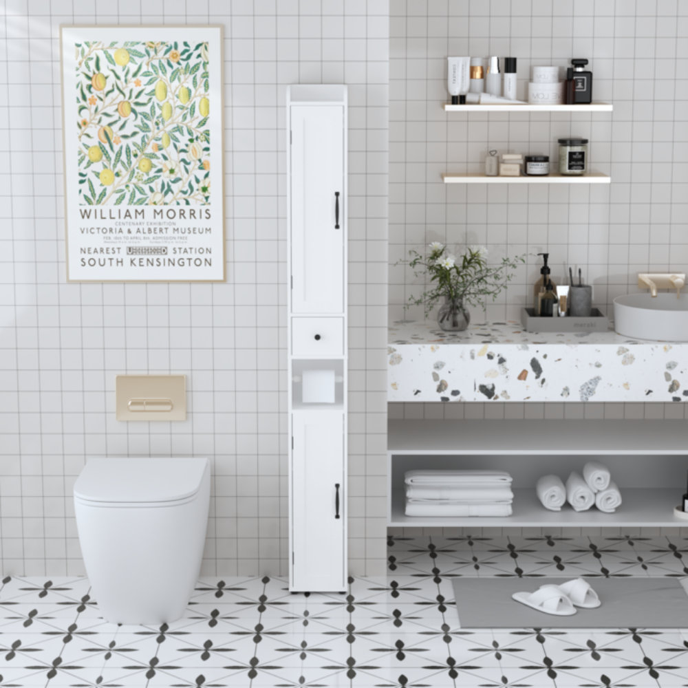 Bathroom Storage Cabinet 67.51in Tall Narrow Freestanding Cabinet Storage Tower - Image 3