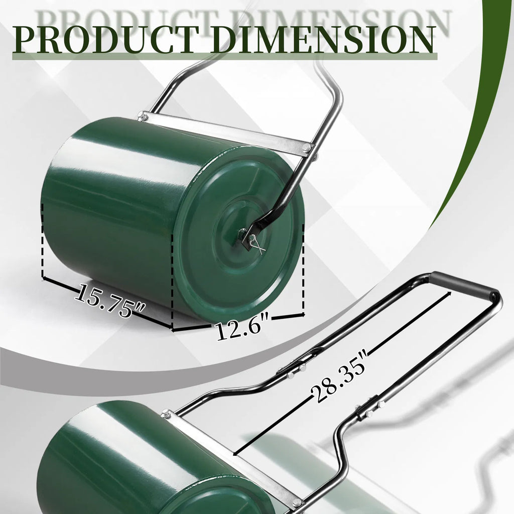 16in Heavy Duty Steel Lawn Roller Garden Roller Can Be Filled with Water or - Image 4