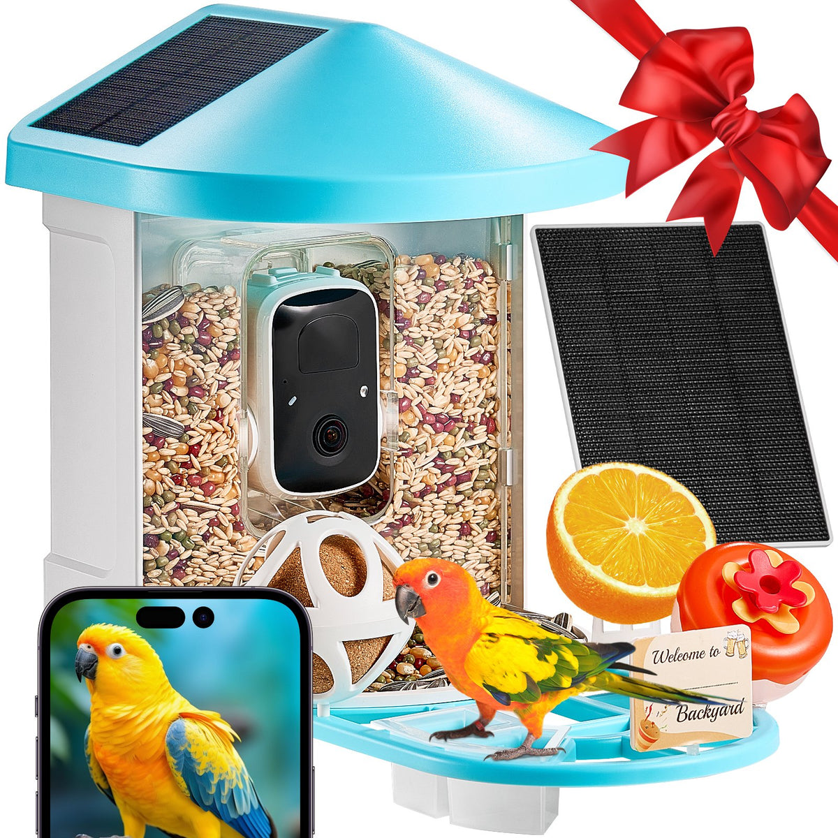 smart bird feeder with camera main view