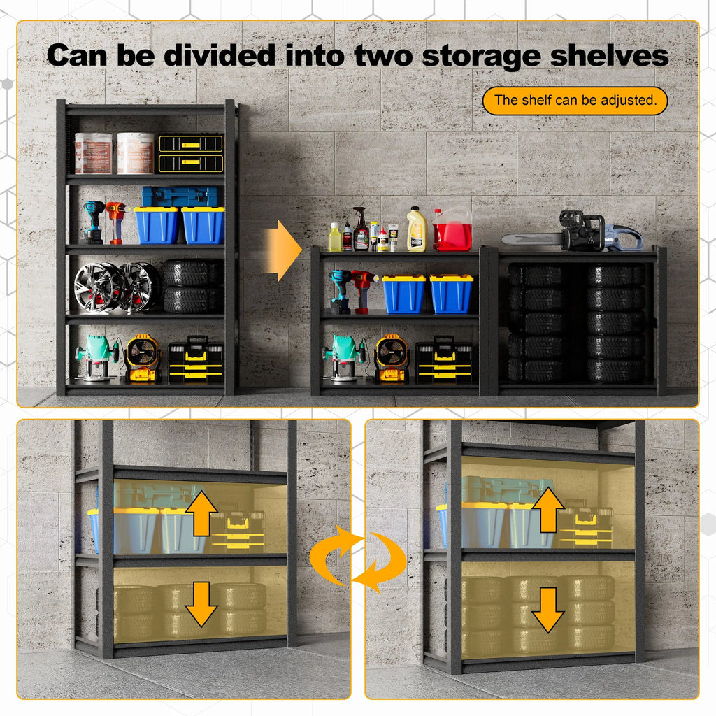 Heavy Duty 5 Tier Steel Garage Shelving Units 72 in H x 48 in W x 24 in D Storage Rack - Additional Product View 7