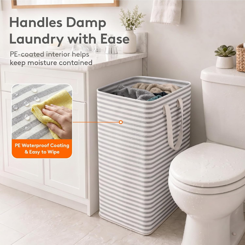 2PCS 80L Large Laundry Baskets Foldable Laundry Hamper Bags Spacious Clothes - Image 2